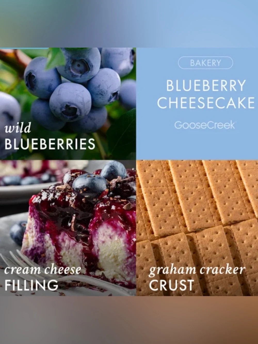NEW Blueberry Cheesecake 3-Wick Candle by Goose Creek